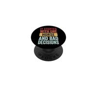 It Started with One Horse and Bad Decisions Chica De Rancho PopSockets PopGrip Adhesivo