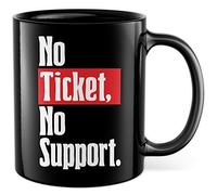 IT Taza de café con administrador del sistema, taza de café informática, divertida idea de regalo para administración, regalo sin ticket no soporte, texto en alemán, taza de té (negro)