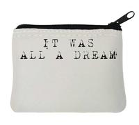 It was All A Dream - Monedero de neopreno (10 x 11 cm), color blanco, White, Talla única