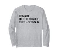It Was Me I Let The Dogs out They Asked Funny Dog Lover Paw Manga Larga