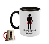 It Was Never a Dress Mug Farbe Changing, 31oz Feminist Superhero Mug, Black to White Women Empowering Ceramic Coffee Cup for Feminist,Funny Novelty Tea Mugs Coffee Mugs Gift for Mother's Day