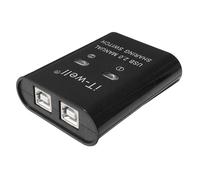 IT-Well USB Dispositivo para Compartir Impresora, Dispositivo para Compartir Impresora 2 en 1, Convertidor de Concentrador Divisor de ConmutacióN Kvm