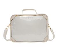 Ita Bag - Bolso bandolera japonés JK de piel sintética transparente con ventana, bolso bandolera de gran capacidad, Blanco