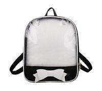 Ita Bag Mochila niñas Mochila de Bowknot Clara, Cuero de Caramelo Bolso de Escuela pasadores visualización Mochila, En Blanco y Negro