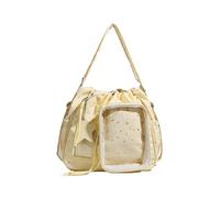 Ita Bag Star Print, Ita Bag with Clear Window Star Pattern, Large Capacity Handbag, Aesthetic Multi-Way, for Travel Social Outing (Yellow)