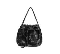 Ita Bag Star Print, Ita Bag with Clear Window Star Pattern, Large Capacity Handbag, Aesthetic Multi-Way, for Travel Social Outing (Black)