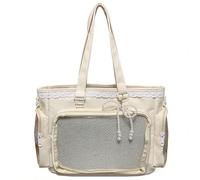 Ita Bag,Women Underarm Bag with Lace & Pearl Bow Charm Shoulder Bags Large Capacity Multi-Pockets for Work Travel Shopping Dating, Women Y2K Shoulder Bags