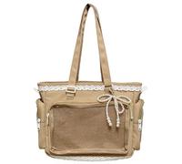 Ita Bag,Women Underarm Bag with Lace & Pearl Bow Charm Shoulder Bags Large Capacity Multi-Pockets for Work Travel Shopping Dating, Women Y2K Shoulder Bags