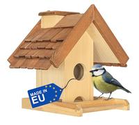 ITA Casa para Pájaros 30x25x29,5 cm de Madera - Comedero para Aves Silvestres para Colgar - Resistente a la Intemperie, Estable, Robusto - Directo del Fabricante - Producto de la UE