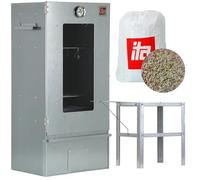 ITA Horno de ahumado 7002 - Set de ahumador con mesa - Armario para ahumar con ventana y termómetro - Acero inoxidable - Calidad EU, directo del fabricante - 81 cm con 3 niveles