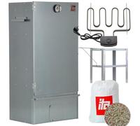 ITA Horno eléctrico para ahumar 7001 - Set de ahumador con calefacción, mesa - Armario para ahumar con termómetro - Acero aleado - Calidad EU, directo del fabricante - 81 cm con 3 niveles