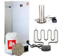 ITA Horno eléctrico para ahumar 7004 - Juego de ahumador con calefacción, generador de humo, tamaño XL, con termómetro, acero inoxidable, calidad europea, directamente del fabricante, 111 cm con 4