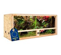 ITA Terrario de Madera 120x50x50 cm con ventilación Lateral e higrómetro Integrado - Terrarios de OSB-3 - para Reptiles, Serpientes, Anfibios - Producto UE, Certificado FSC