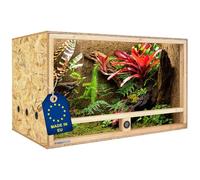 ITA Terrario de Madera 120x60x60 cm con ventilación Lateral e higrómetro Integrado - Terrarios de OSB-3 - para Reptiles, Serpientes, Anfibios - Producto UE, Certificado FSC