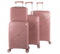 ITACA - Juego De Maletas De Viaje Rígidas Cabina Mediana Grande Ligeras con Ruedas 360º Conjunto Equipaje con Candado de Combinación TSA_TITUL Set Ideal para Viajeros Exigentes., Rosa