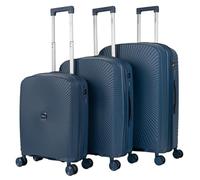 ITACA - Juego De Maletas De Viaje Rígidas Cabina Mediana Grande Ligeras con Ruedas 360º Conjunto Equipaje con Candado de Combinación Set Ideal para Viajeros Exigentes. Extensible, Azul