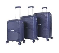 ITACA - Juego De Maletas De Viaje Rígidas Cabina Mediana Grande Ligeras con Ruedas 360º Conjunto Equipaje con Candado de Combinación Set Ideal para Viajeros Exigentes. Extensible, Marino