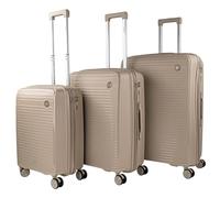 ITACA - Juego De Maletas De Viaje Rígidas Cabina Mediana Grande Ligeras con Ruedas 360º Conjunto Equipaje con Candado de Combinación Set Ideal para Viajeros Exigentes. Extensible, Crema