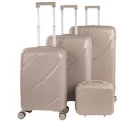 ITACA - Juego De Maletas De Viaje Rígidas Cabina Mediana Grande Ligeras con Ruedas 360º Conjunto Equipaje con Candado de Combinación TSA_TITUL Set Ideal para Viajeros Exigentes., Taupe