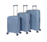 ITACA - Juego De Maletas De Viaje Rígidas Cabina Mediana Grande Ligeras con Ruedas 360º Conjunto Equipaje con Candado de Combinación Set Ideal para Viajeros Exigentes. Extensible, Celeste