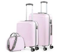 ITACA - Juego de Maletas de Viaje rígidas con Ruedas 360 y Cierre Seguro para Cabina y facturación con Neceser y Candado de Combinación, Rosa