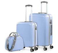ITACA - Juego de Maletas de Viaje rígidas con Ruedas 360 y Cierre Seguro para Cabina y facturación con Neceser y Candado de Combinación, Azul