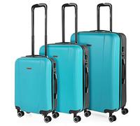 Juego Set 3 Maletas De Viaje Rígidas 4 Ruedas Trolley 50|60|70 Cm Abs 71100 Turquesa-antr