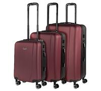 ITACA - Juego De Maletas De Viaje Rígidas Set Maletas De Viaje Ligeras Pack Maletas Viaje. Conjunto Maletas De Viaje con Candado de Combinacion, Granate-Antracita