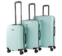 ITACA - Juego de Maletas Trolley de Viaje rígidas Ligeras Resistentes 4 Doble Rueda 360º. Cabina, Mediana y Grande con candado de combinación, Verde Menta