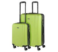 ITACA - Juego de Maletas Trolley de Viaje rígidas Ligeras Resistentes 4 Doble Rueda 360° Set. Cabina y gradne con candado de combinación, Pistacho-Antracita