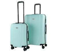 ITACA - Juego de Maletas Trolley de Viaje rígidas Ligeras Resistentes 4 Doble Rueda 360° Set. Cabina y gradne con candado de combinación, Verde Menta