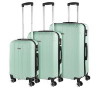ITACA - Juego Maletas De Viaje rígidas Trolley con Candado de Combinación y 4 Doble Rueda 360° Set Maletas De Viaje Ligeras y Resistentes, Menta