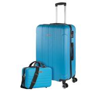 ITACA - Juego Maletas De Viaje rígidas Trolley con Candado de Combinación y 4 Doble Rueda 360° Set Maletas De Viaje Ligeras y Resistentes con Neceser, Turquesa
