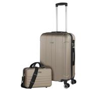 ITACA - Juego De Maletas De Viaje Rígidas Set Maletas De Viaje Ligeras Pack Maletas Viaje. Conjunto Maletas De Viaje con Candado de Combinacion, Champagne