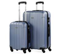 ITACA - Maletas de Viaje Rígidas ABS - Cabina, Mediana y Grande - Asa Telescópica, 4 Ruedas Giratorias y Candado de Combinación, Malva, 55 cm + 73 cm