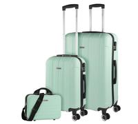 ITACA - Juego Maletas De Viaje rígidas Trolley con Candado de Combinación y 4 Doble Rueda 360° Set Maletas De Viaje Ligeras y Resistentes con Neceser, Menta