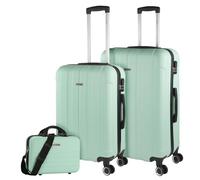 ITACA - Juego Maletas De Viaje rígidas Trolley con Candado de Combinación y 4 Doble Rueda 360° Set Maletas De Viaje Ligeras y Resistentes con Neceser, Menta