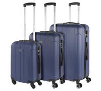 ITACA - Maletas de Viaje Rígidas ABS - Maleta de Viaje Cabina, Maleta Mediana y Maleta Grande - Asa Telescópica, 4 Ruedas Giratorias y Candado de Combinación, Azul Vaquero, 55 cm + 63 cm + 73 cm