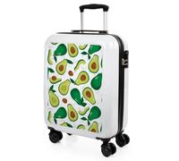 ITACA - Maleta Cabina Infantil con Ruedas Giratorias. Maleta Infantil de Viaje Ligera para Niños, Equipaje de Mano, Compatible Ryanair. Candado de Combinación, Blanco Aguacate