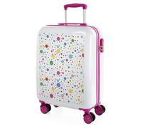 ITACA - Maleta Cabina Infantil con Ruedas Giratorias. Maleta Infantil de Viaje Ligera para Niños, Equipaje de Mano, Compatible Ryanair. Candado de Combinación, Blanco