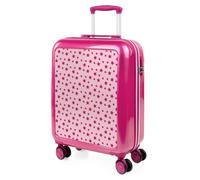 ITACA - Maleta Cabina Infantil con Ruedas Giratorias. Maleta Infantil de Viaje Ligera para Niños, Equipaje de Mano, Compatible Ryanair. Candado de Combinación Fucsia Stars