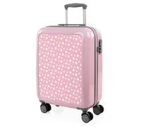 ITACA - Maleta Cabina Infantil con Ruedas Giratorias. Maleta Infantil de Viaje Ligera para Niños, Equipaje de Mano, Compatible Ryanair. Candado de Combinación Rosa Stars
