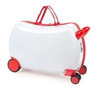 ITACA - Maleta Correpasillos. Maleta Niños con Ruedas, Maleta Infantil Niño, Maletas De Viaje, Maleta para Niños - Equipaje Ideal para Los Más Pequeños, Blanco-Rojo