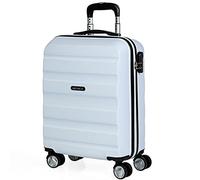 ITACA - Maleta de Cabina 55x40x20 - Maletas de Viaje Cabina rígidas Trolley 4 Ruedas Dobles para Avion Ligera Equipaje de Mano candado de combinación., Blanco