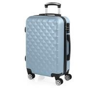 ITACA - Maleta de cabina 55x40x20 - Maletas De Viaje Cabina Rígidas Trolley Con 4 Ruedas Dobles Maleta De Mano Para Avion Ligera Equipaje De Mano Candado de Combinacion TSA. Compatible Rya, Azul claro