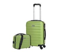 ITACA - Maleta de Cabina 55x40x20 - Maletas De Viaje Cabina Rígidas Trolley con 4 Ruedas Dobles para Avion Ligera Equipaje De Mano Candado de Combinación. Compatible Ryanair, Pistacho