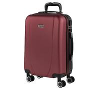 ITACA - Maleta De Cabina 55x40x20 Cm Trolley Ligera Y Resistente Equipaje De Mano para Avión con Ruedas Giratorias Y Asa Retráctil, Granate-Antracita