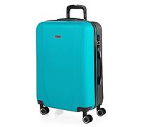 ITACA - Maleta Mediana con 4 Ruedas Giratorias para Viajes Largos Tipo Trolley Ideal como Maletas de Viaje Grandes 23 Kilos y Maleta Viaje Mediana Resistentes, Turquesa-Antracita