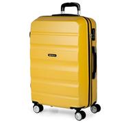 ITACA - Maleta Mediana con 4 Ruedas Giratorias para Viajes Largos Tipo Trolley Ideal como Maletas de Viaje Grandes 23 Kilos y Maleta Viaje Mediana Resistentes, Mostaza