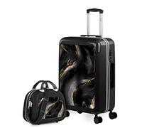 ITACA - Maleta Mediana con 4 Ruedas Giratorias para Viajes Largos Tipo Trolley Ideal como Maletas de Viaje Grandes 23 Kilos y Maleta Viaje Mediana Resistentes, Negro-Lava